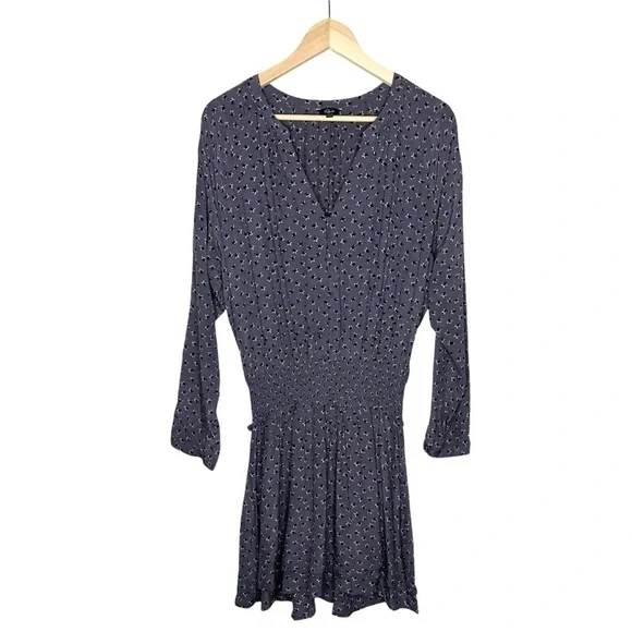 Rails Jasmine Star Print Long Sleeve Dress In Midnight Stars Sz L - Picture 4 of 9